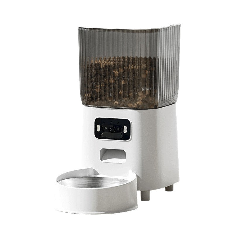 Automatic Pet Feeder with Dual Bowl and Camera Options for Cats and Small Dogs