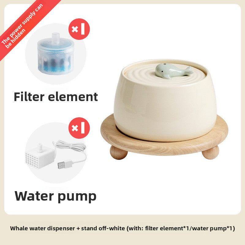 Automatic circulating filter water fountain for cats
