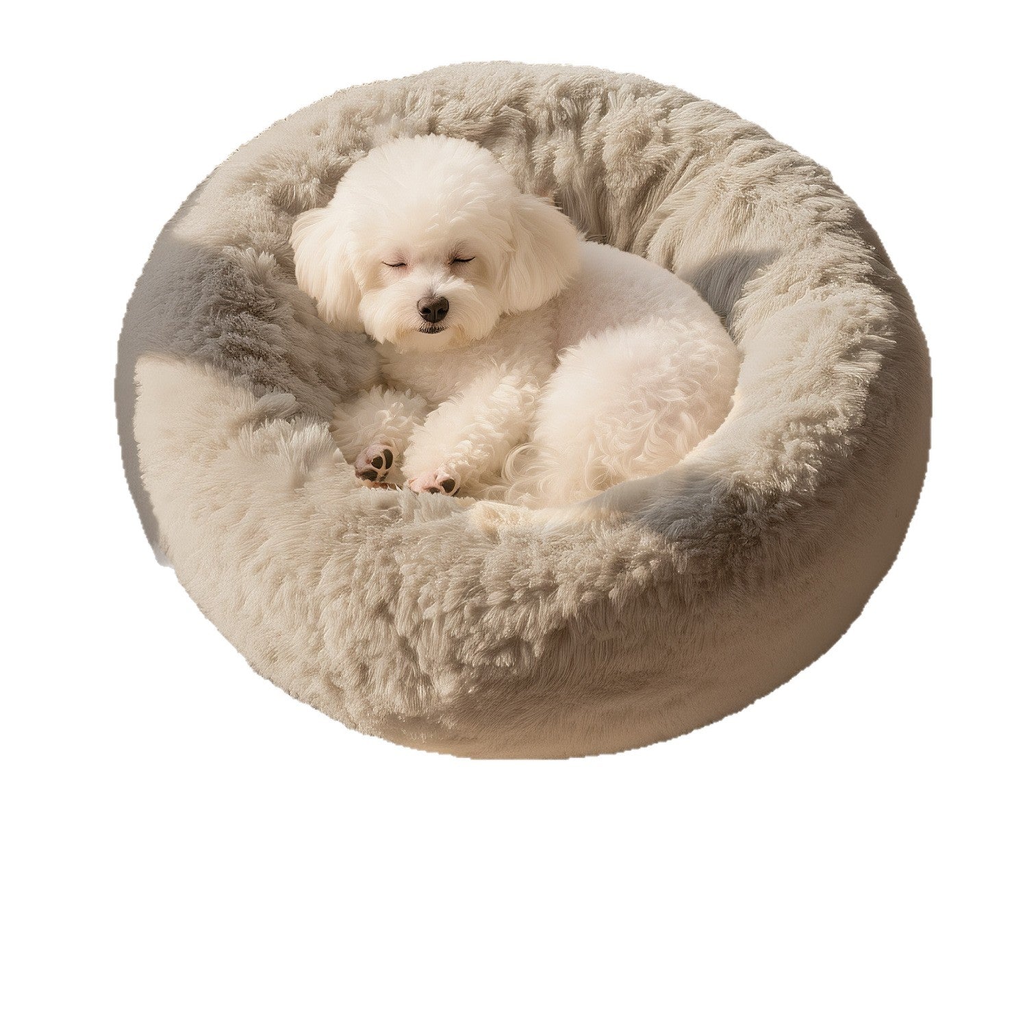 Long plush enclosed pet bed for cats and small dogs, view 5