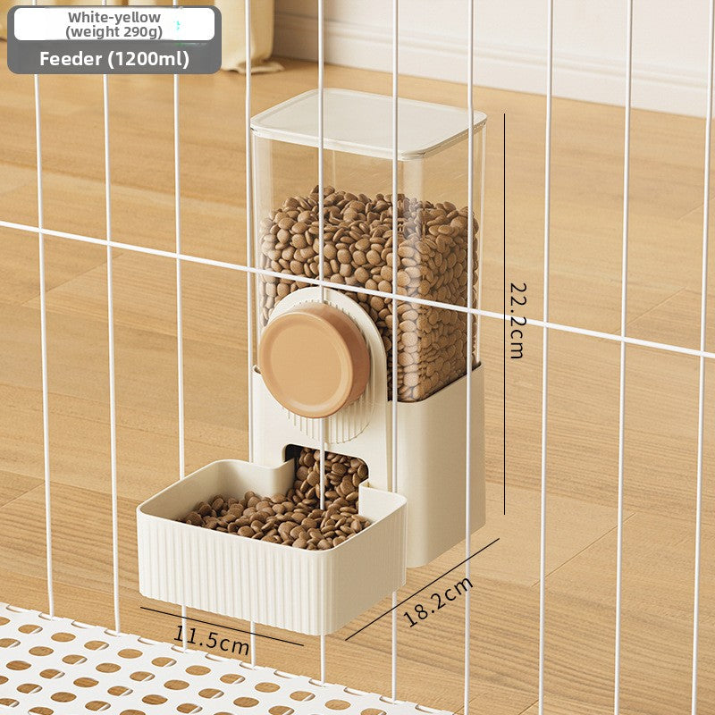 Hanging gravity pet feeder and water dispenser for cages in two tone colours, view 10