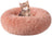 Round plush donut bed for cats and small dogs in Khaki, alternative angle view