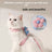 H shape cat harness and lead set with reflective details in blue, view 4