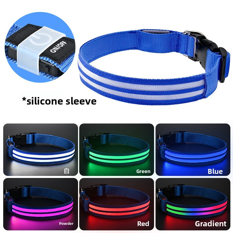 Fibre optic LED dog collar glowing in the dark, product image 19