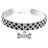 Rhinestone pet collar with bone charm in Blue and White, side view