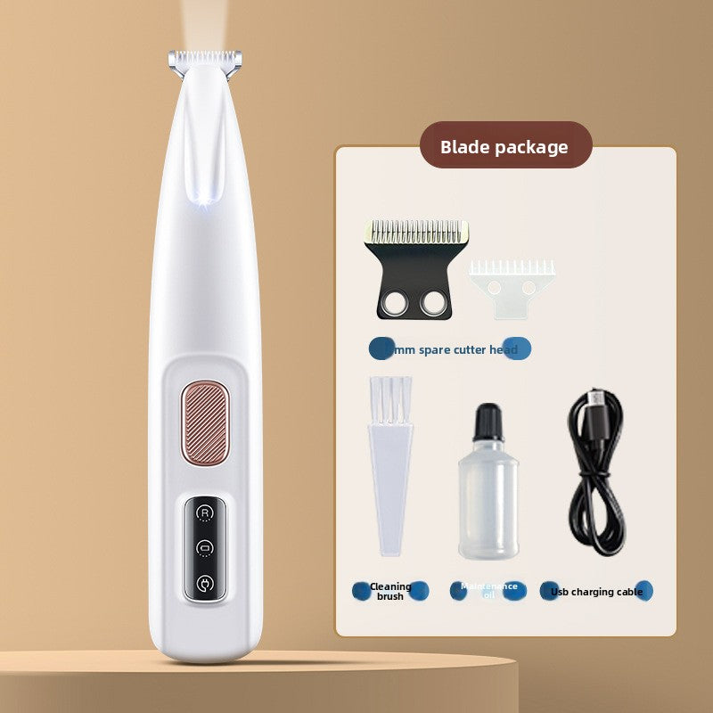 Waterproof Pet Hair Trimmer with LED Light and Clipper Oil