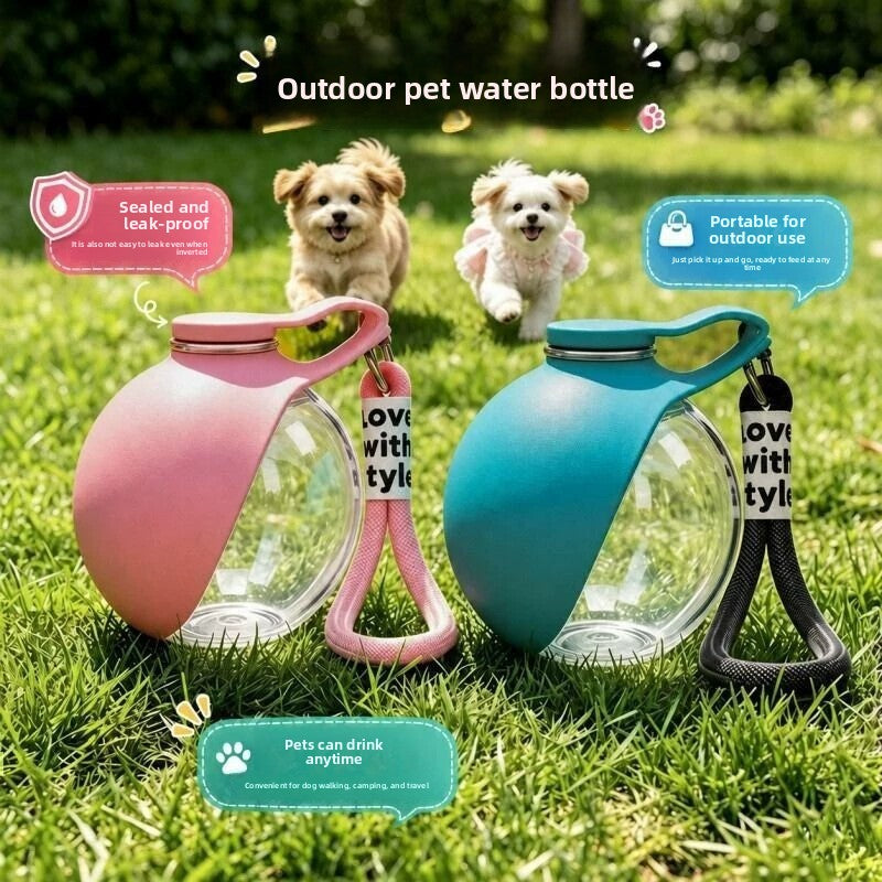 Foldable Pet Water Bottle with TPR Drinking Cup for Dog Walks and Travel