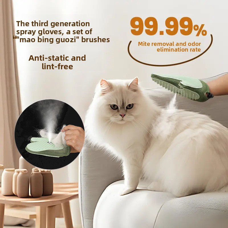Spray Pet Hair Removal Gloves with Anti-Static Mist