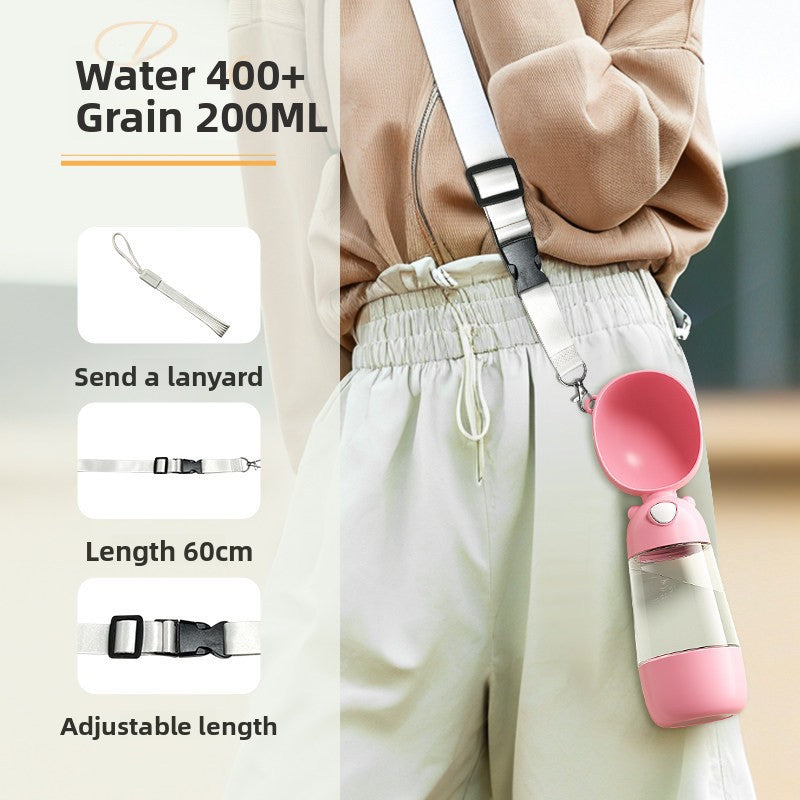 Portable dog water bottle cup with leakproof seal in Yellow Deluxe, material detail