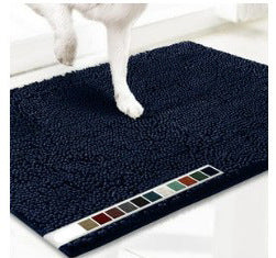 Absorbent chenille pet mat with non-slip base in grey, photo 16