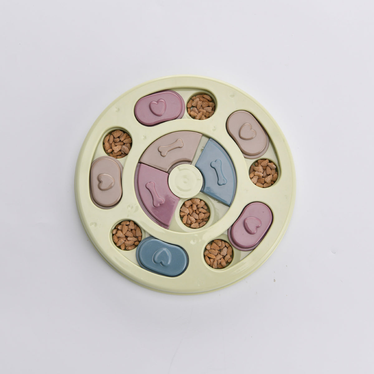 Dog puzzle slow feeder bowl in Small Round, Green