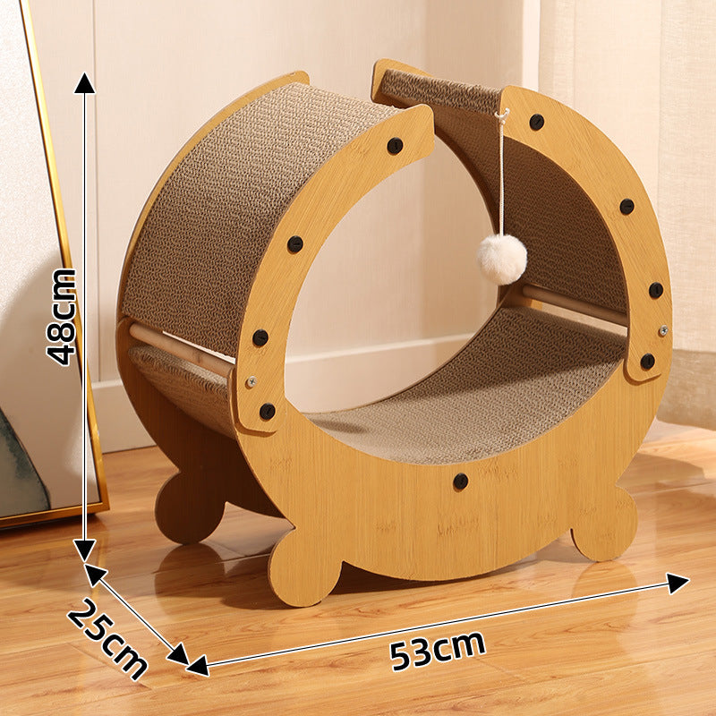 Corrugated cardboard cat scratcher rocking lounge with mat, photo 11 of 29