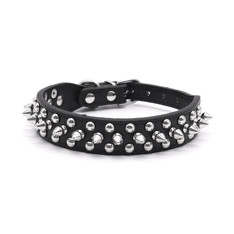 Punk-style studded PU dog collar, 3 sizes available