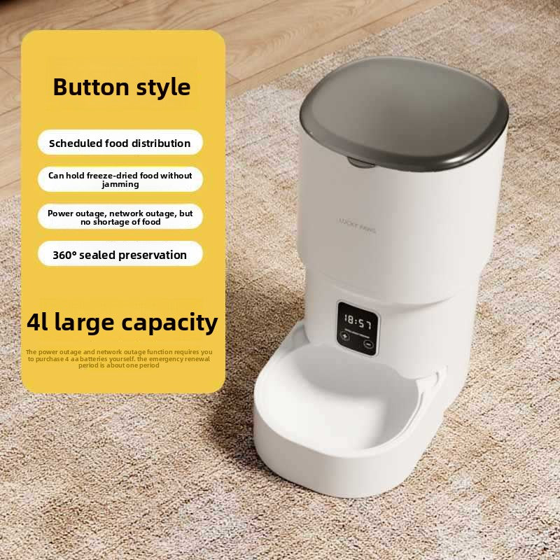 Automatic Pet Feeder 4L with Timed Feeding and Optional App Control for Cats and Dogs