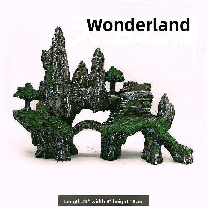 Natural cliff peak fish tank hide and ornament