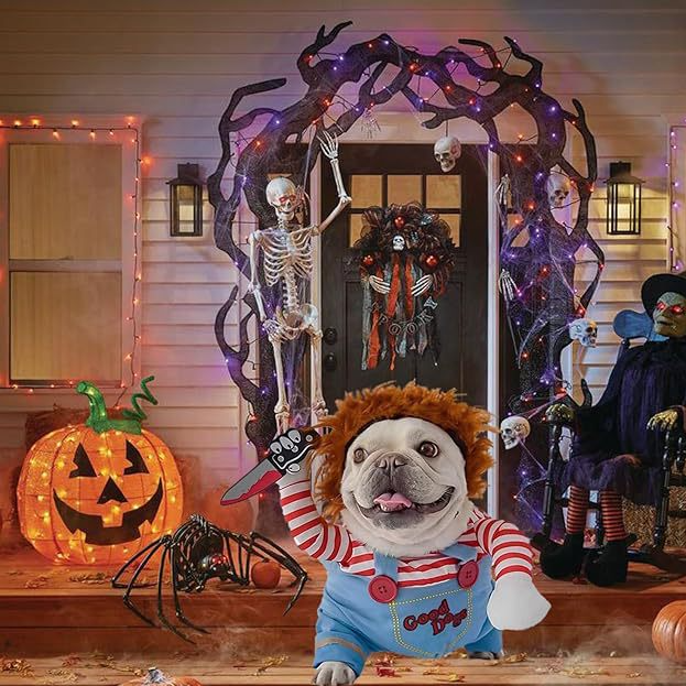 Spooky knife prop Halloween costume for small and medium dogs