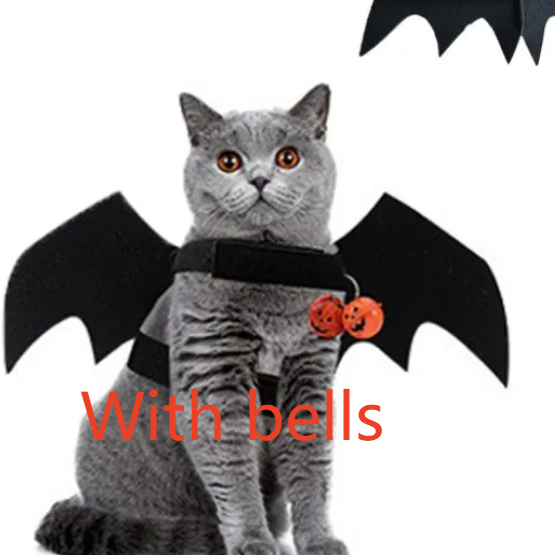 Black felt bat wings costume for cats and dogs