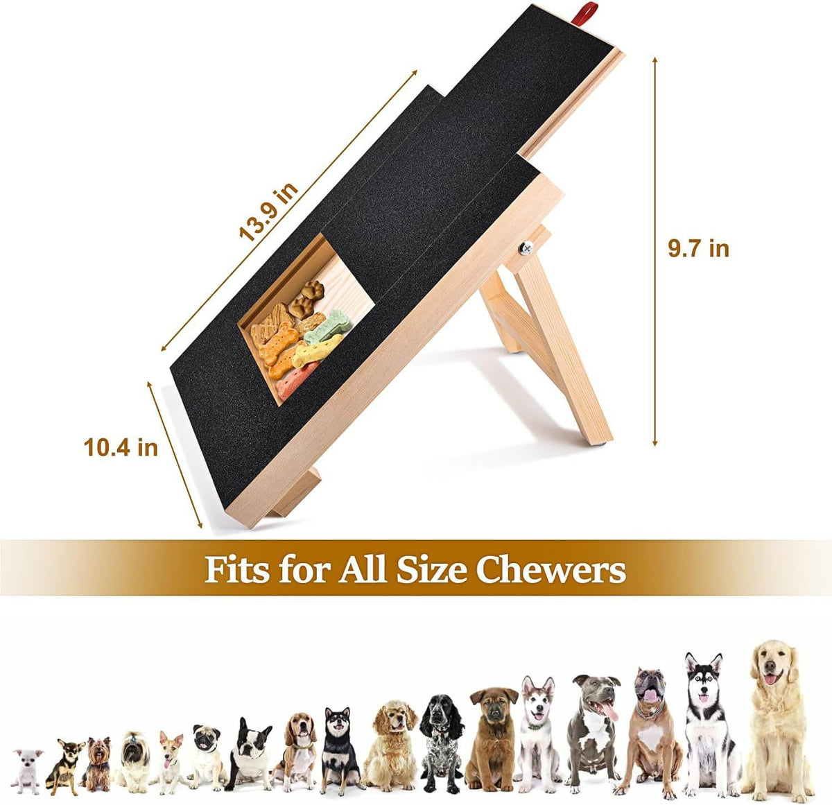 Wooden dog nail scratch board in black for filing nails