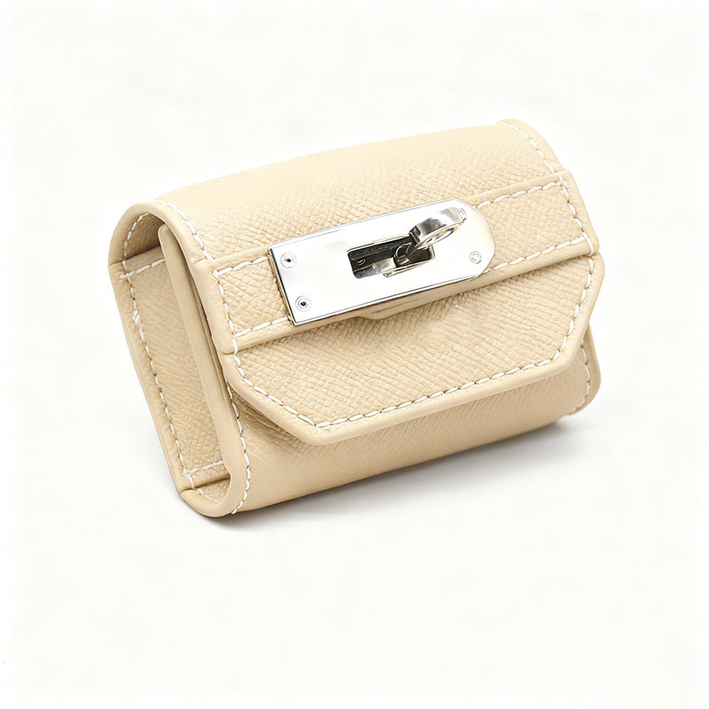 PU leather dog collar and lead in apricot with bag holder