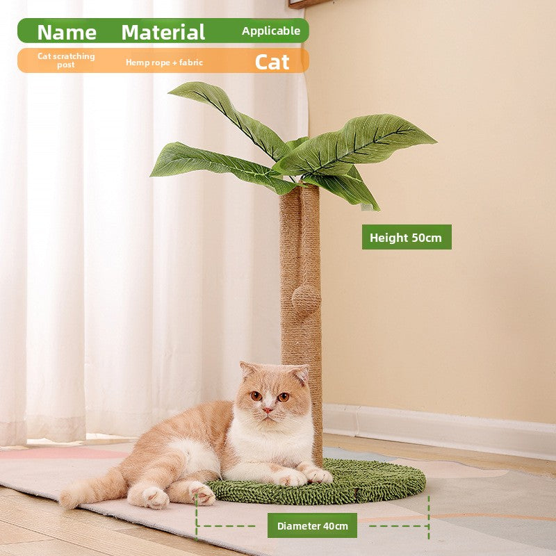 Plant style sisal cat scratching post with leaves, photo 15 of 19