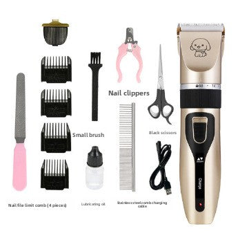 Rechargeable Low Noise Clipper Kit with Guide Combs for Dogs and Cats