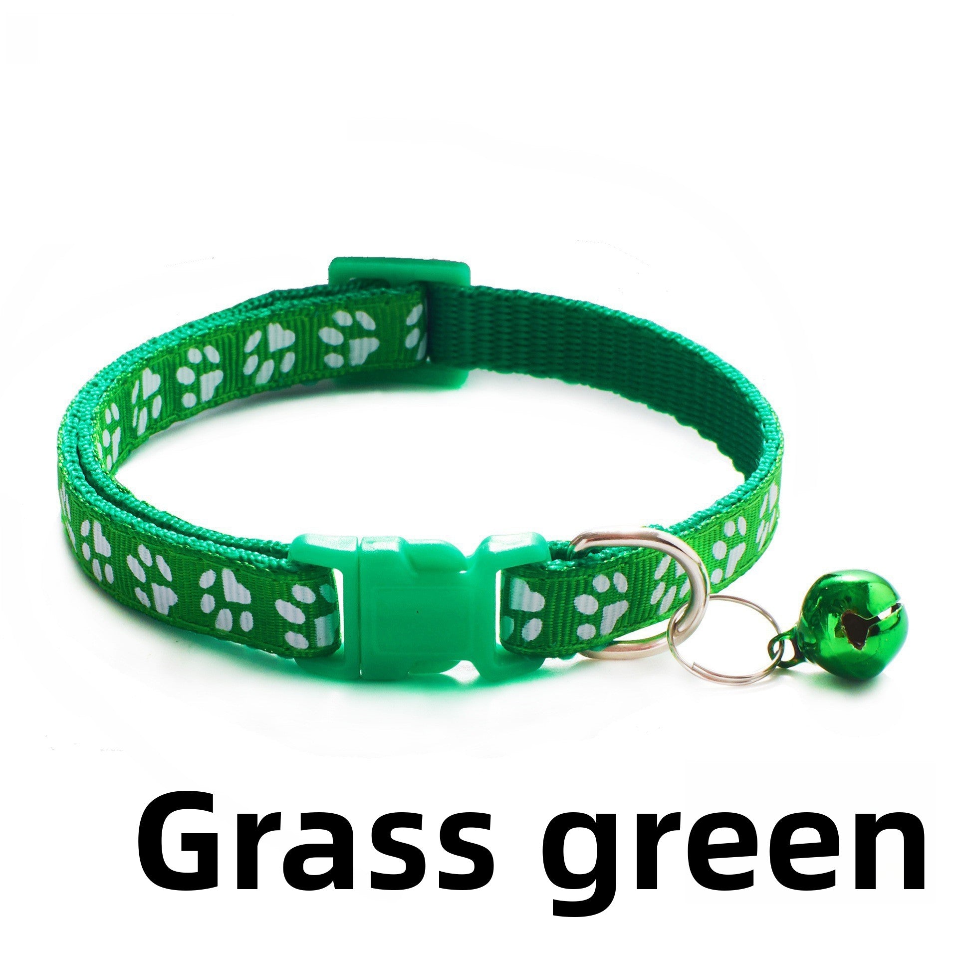 Elastic nylon cat collar with bell and paw print patch, product image 13