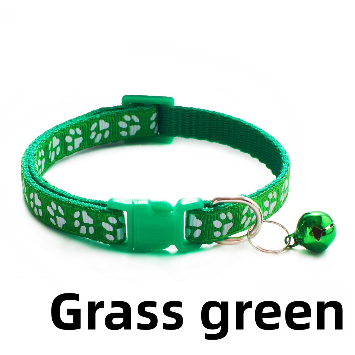 Elastic nylon cat collar with bell and paw print patch, product image 13