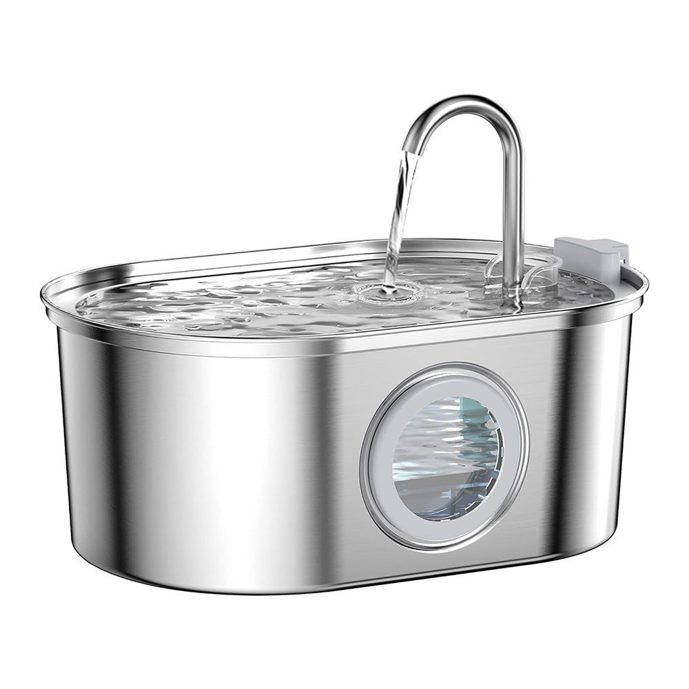 3.2L Stainless Steel Pet Water Fountain with Triple Filtration and Detachable Design