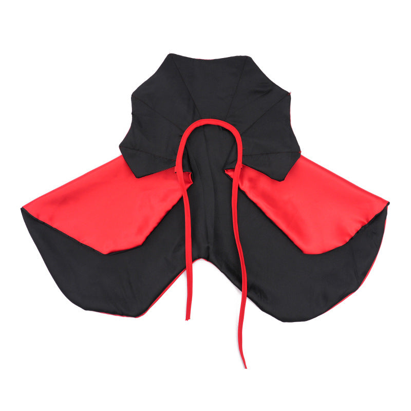Red pet wizard cloak and magic hat costume set