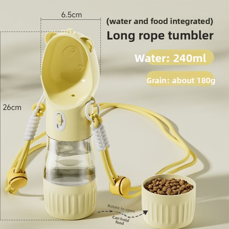 Portable Leak-Proof Dog Water Cup with Food Compartment for Outdoor Walks and Travel