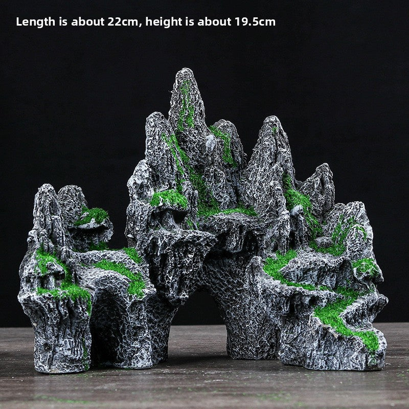 Stone rockery aquarium ornament shaped like mountain peaks