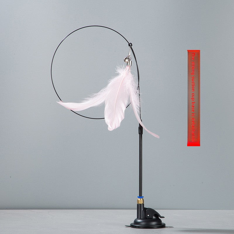 Green owl feather cat teaser with strong suction cup base - photo 7