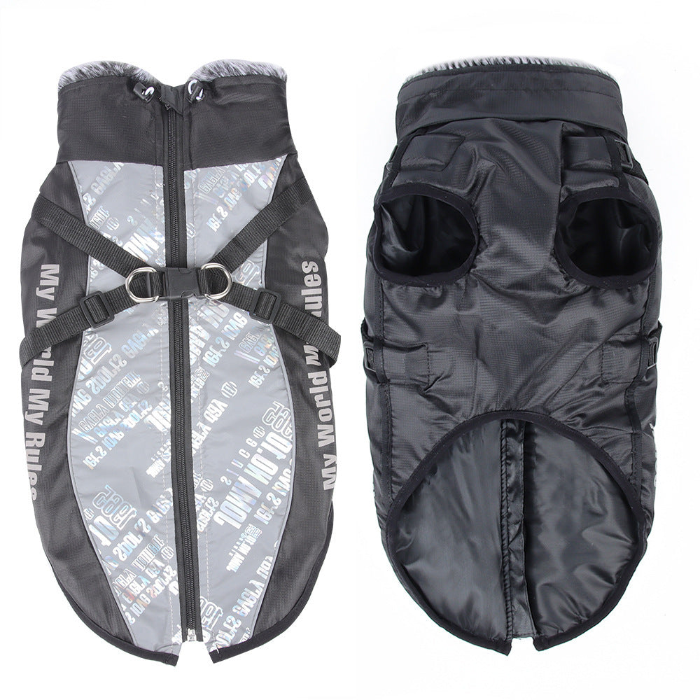 Windproof padded coat for large dogs, available in 5 colours, image 5