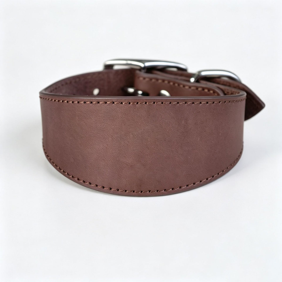 Wide leather collar for small dogs in a rich colour, product image 6