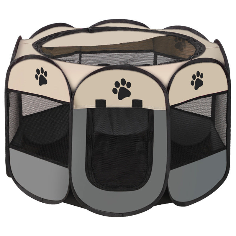 Foldable octagonal Oxford fabric pet playpen tent with mesh windows, product image 16