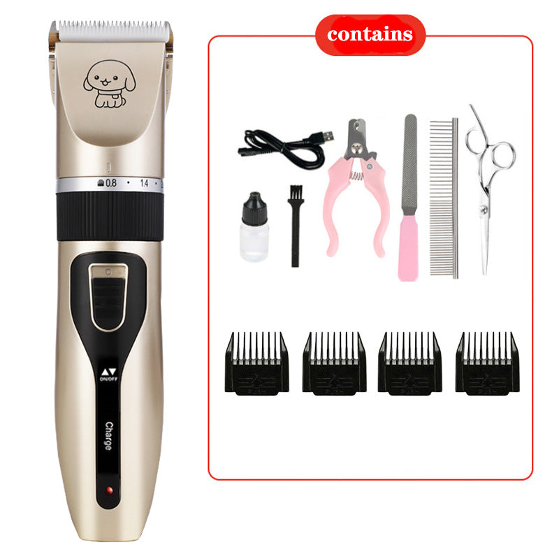 Cordless Dog Hair Clippers with Guide Combs, Low Noise Trimmer Kit