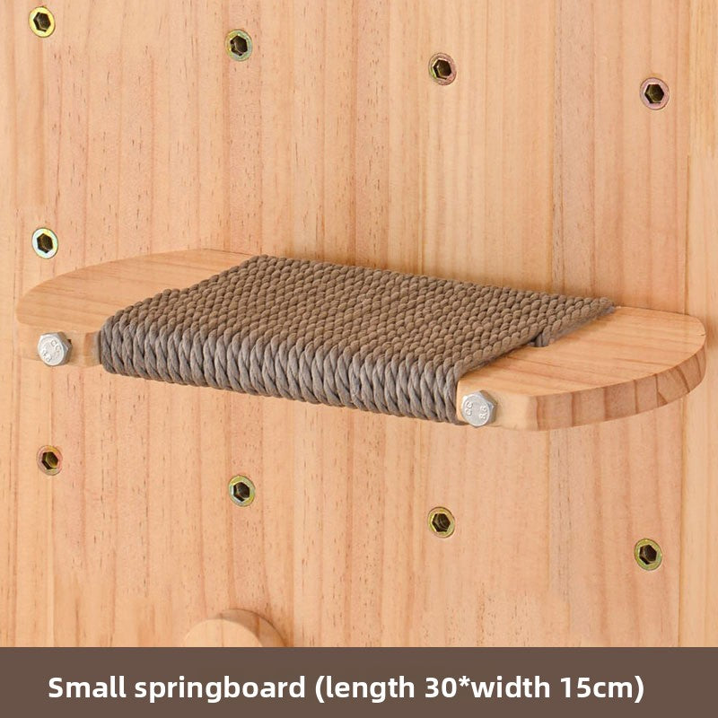 Modular wooden wall-mounted cat climbing board with shelves, photo 17