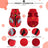 Padded dog chest jacket with zip and reflective straps in Red Style A, close-up detail