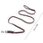 Braided dark brown leather dog lead with locking hook, available from Pet Royale UK