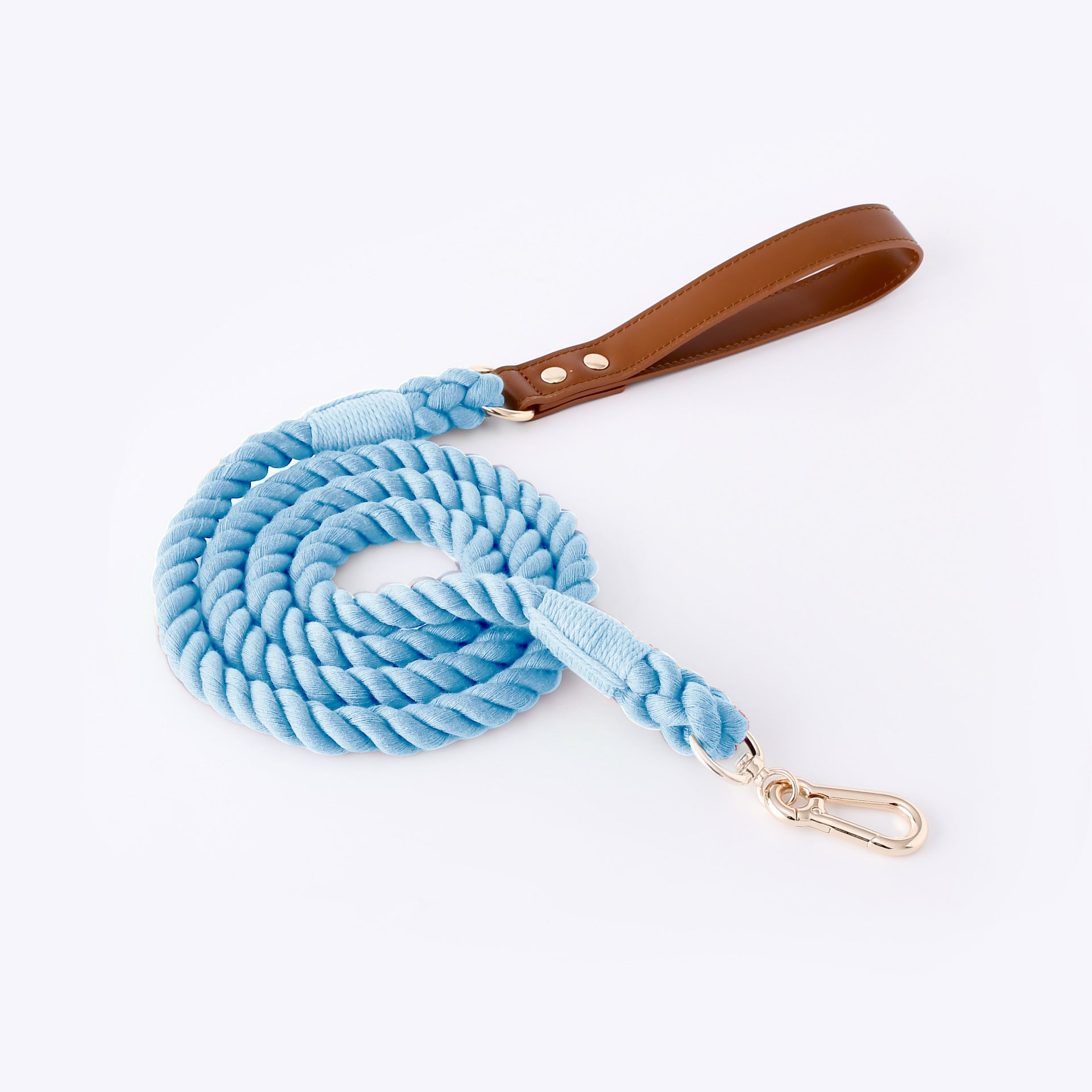 Braided cotton rope dog lead or collar, 5 sizes available