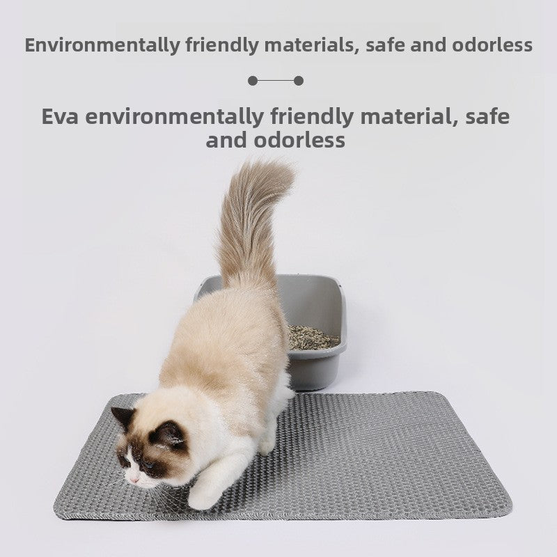 Waterproof Honeycomb EVA Litter Mat for Cats, Anti-Slip Base