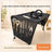 Folded pet bathing table in khaki and black for compact storage