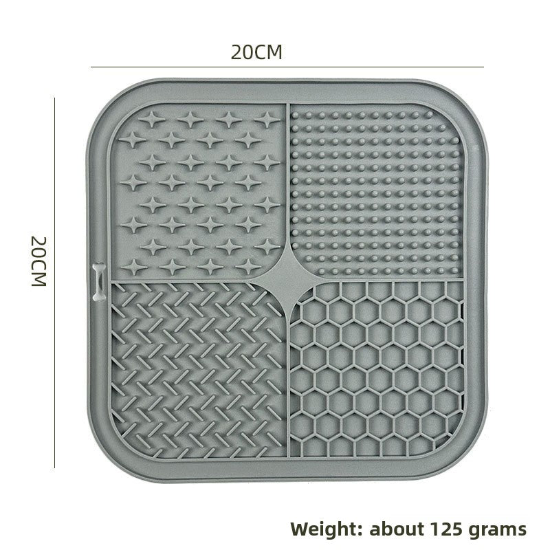 Food-Grade Silicone Pet Lick Mat with Suction Base and Scraper or Brush Accessory Options