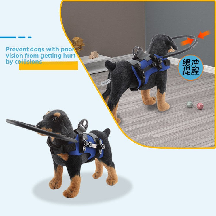 Adjustable blue pet bumper ring harness in polyester, product image 3