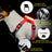 Dog wearing a colour-changing LED harness in the dark