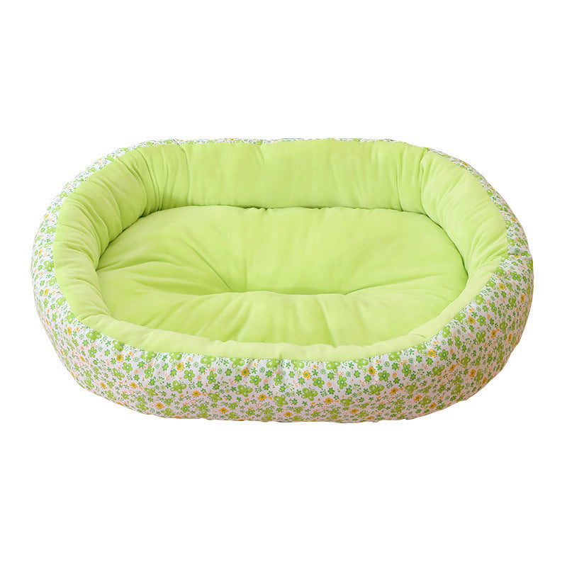 Pink floral soft pet bed for small dogs and cats, photo 4