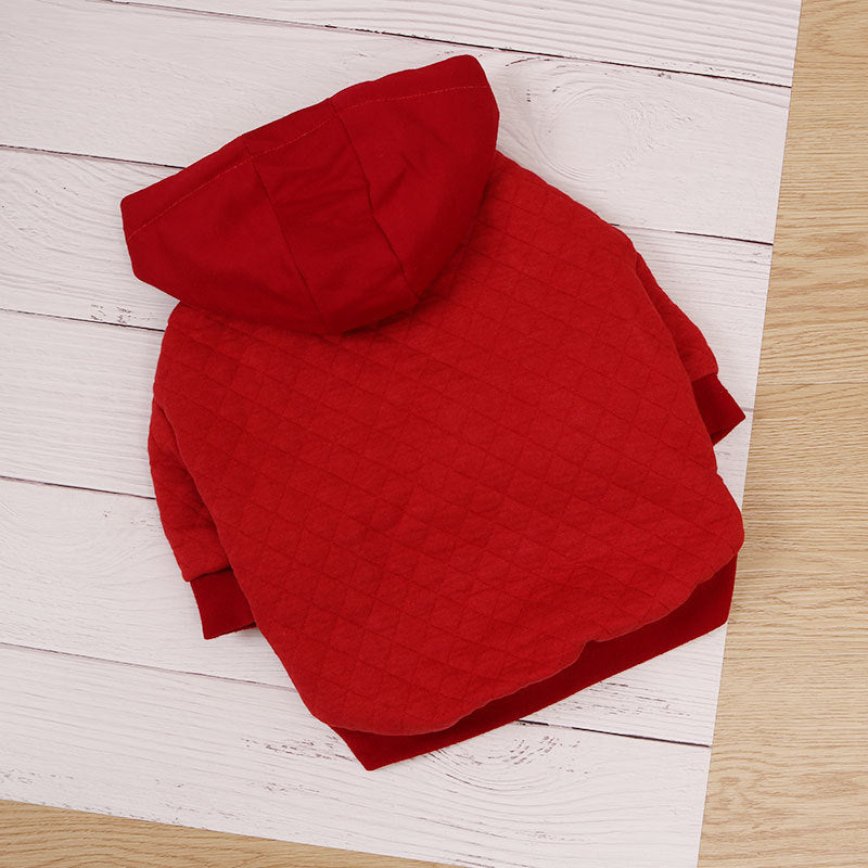 Thick cotton hooded festive dog coat, available in 2 colours, image 6