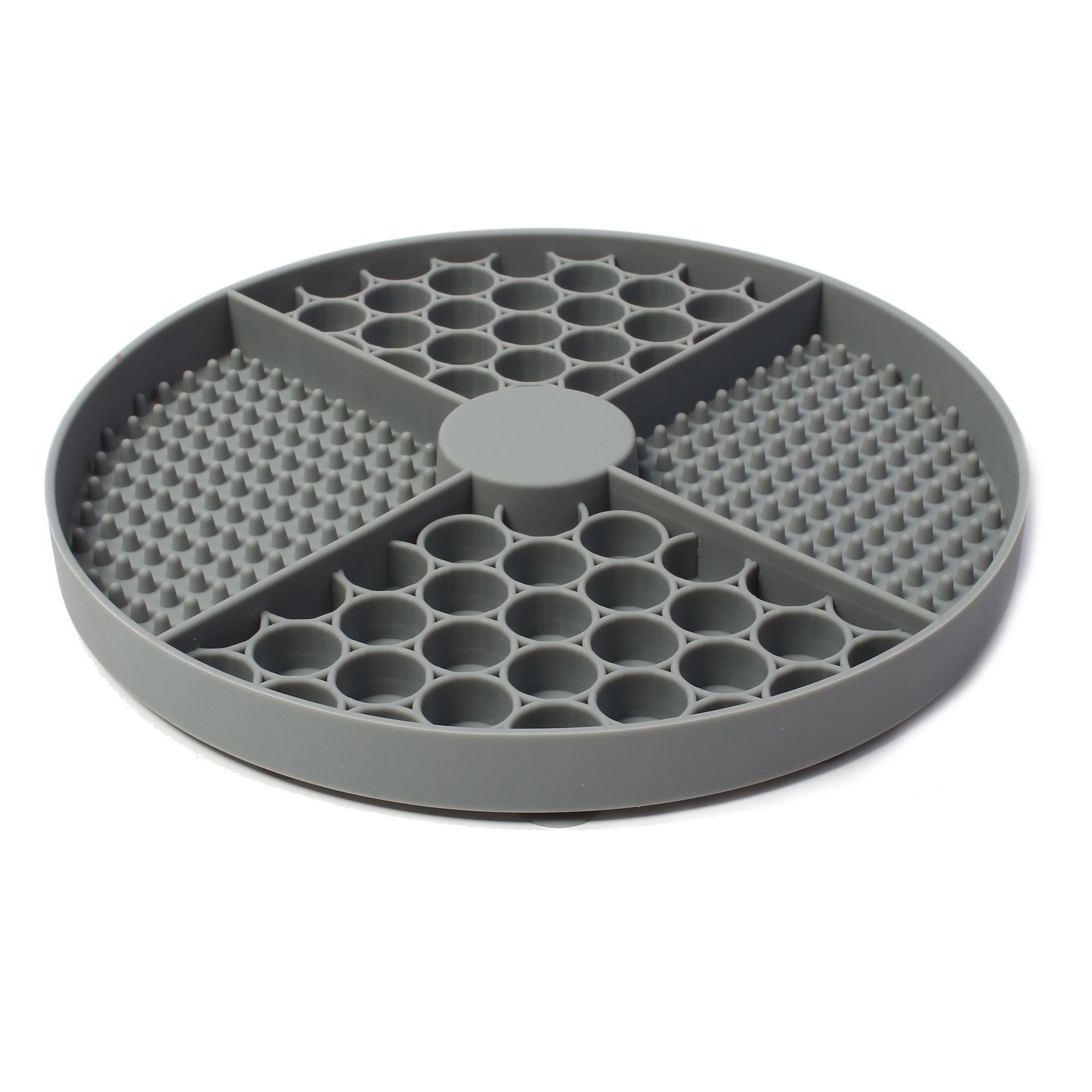 Round Silicone Pet Lick Pad with Suction Cup Base and Optional Scraper for Slow Feeding