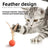 Bouncy cat toy ball with feathers, close-up detail view