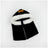 Black pet winter hat with long ear flaps and elastic strap