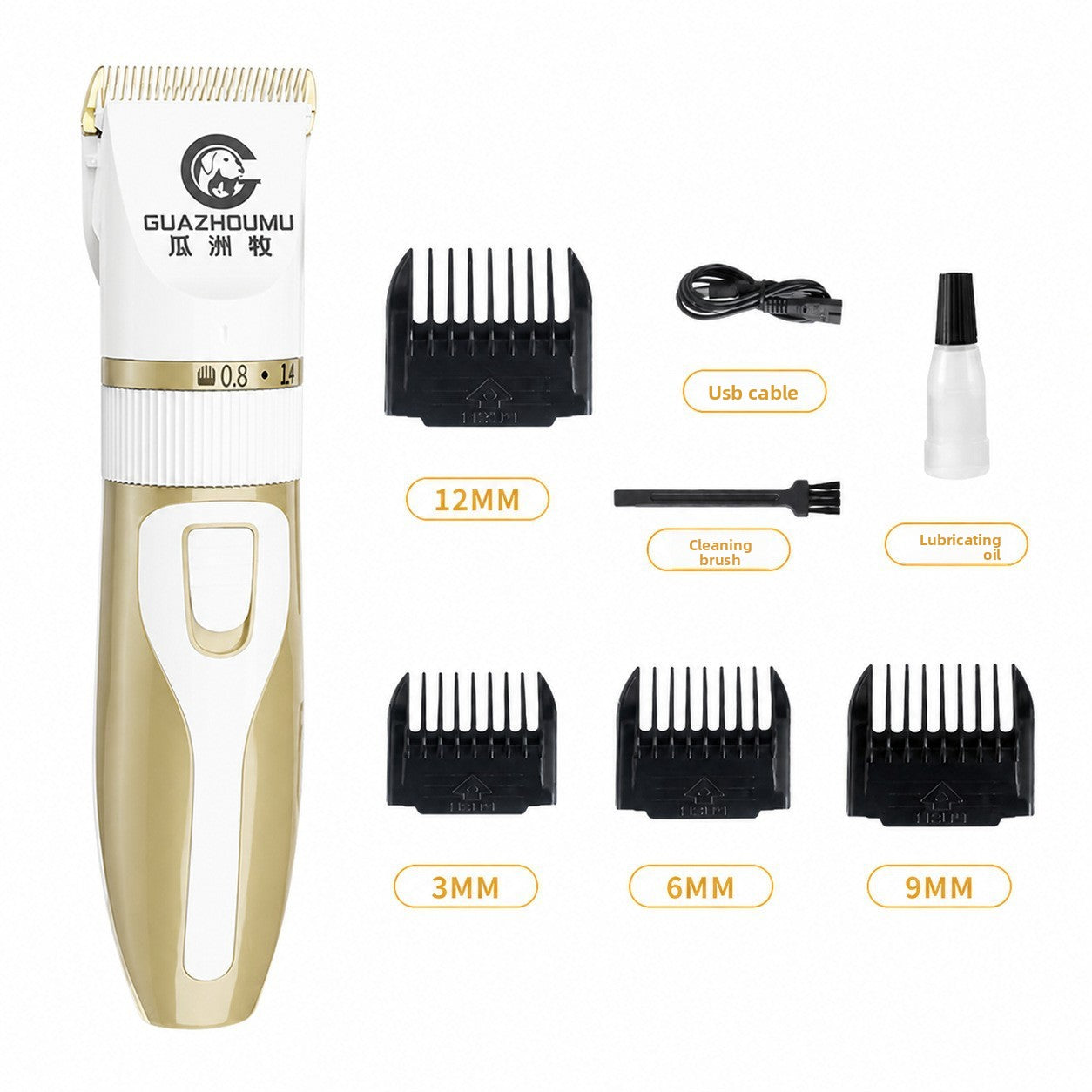 Silent Mini Paw Hair Trimmer, Battery or USB LED Models for Pets